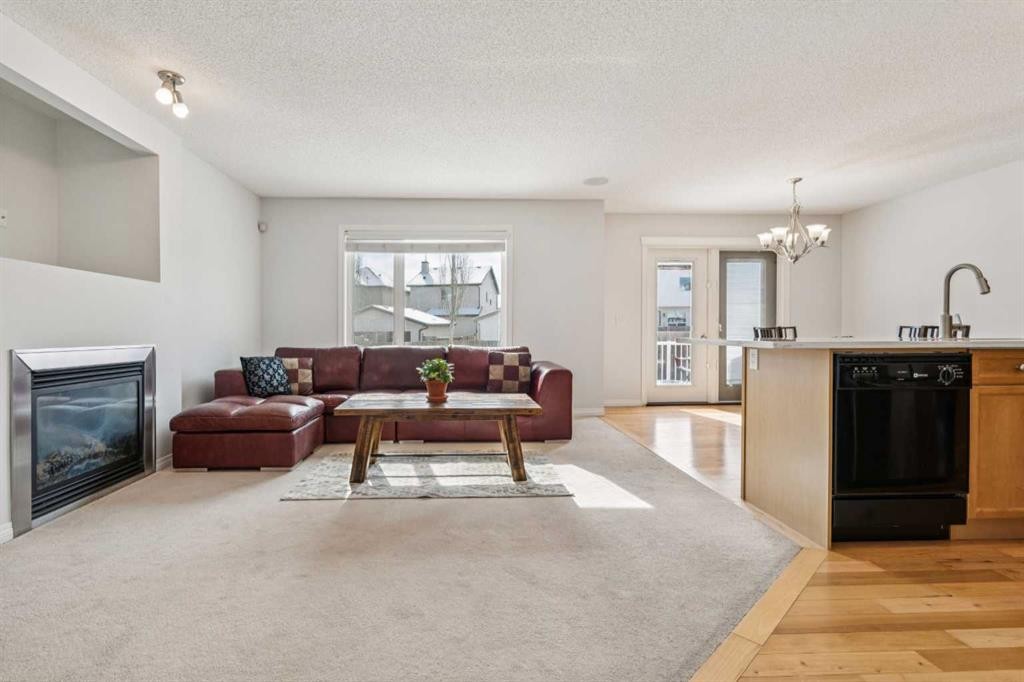 85 Silverado Range View Sw, Calgary, AB - Indoor Photo Showing Living Room With Fireplace