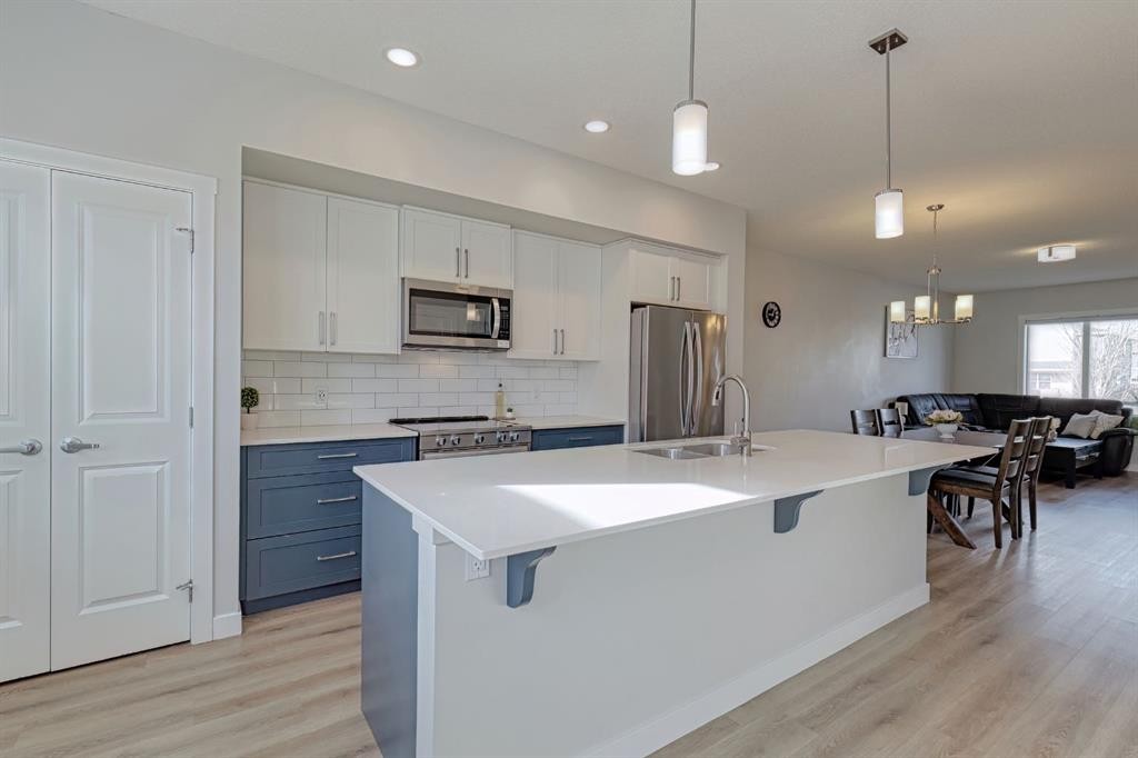 132 Wolf Willow Boulevard Se, Calgary, AB - Indoor Photo Showing Kitchen With Stainless Steel Kitchen With Upgraded Kitchen