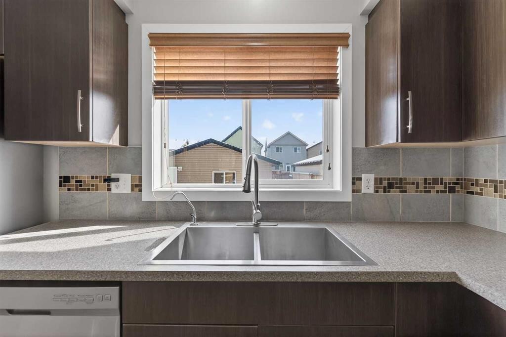 56 Skyview Point Crescent Ne, Calgary, AB - Indoor Photo Showing Kitchen With Double Sink