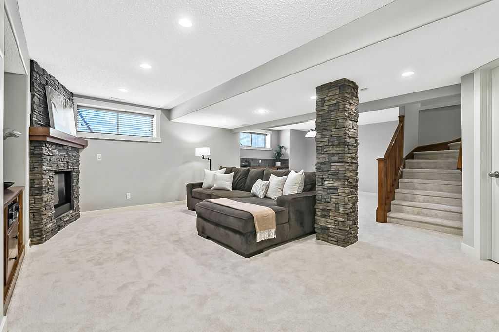 87 Chaparral Grove Se, Calgary, AB - Indoor With Fireplace