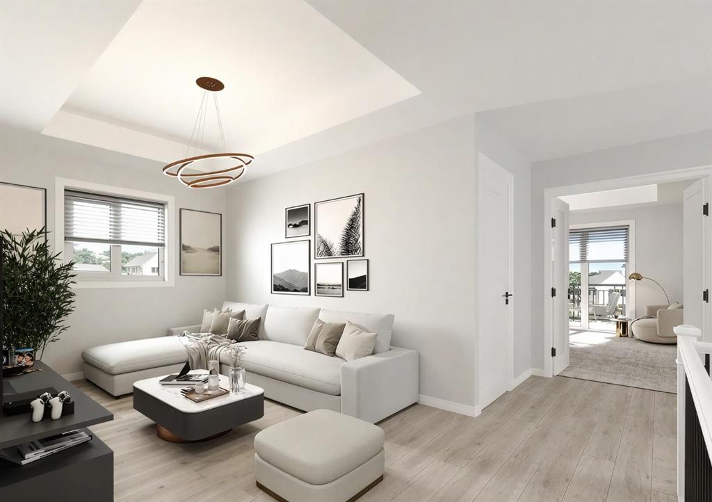 14 Bridges Way, Langdon, AB - Indoor Photo Showing Living Room