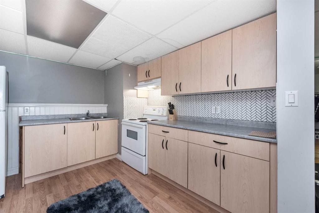 100 Whitehaven Road Ne, Calgary, AB - Indoor Photo Showing Kitchen With Double Sink