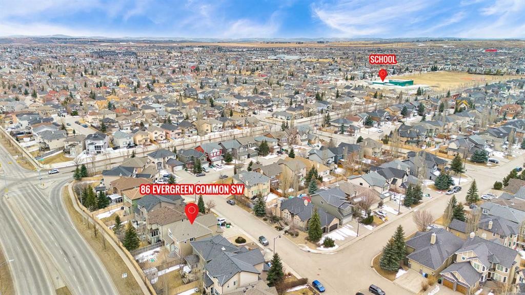 86 Evergreen Common Sw, Calgary, AB - Outdoor With View