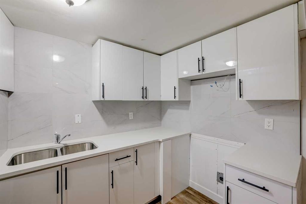 3131 Dover Crescent Se, Calgary, AB - Indoor Photo Showing Kitchen With Double Sink