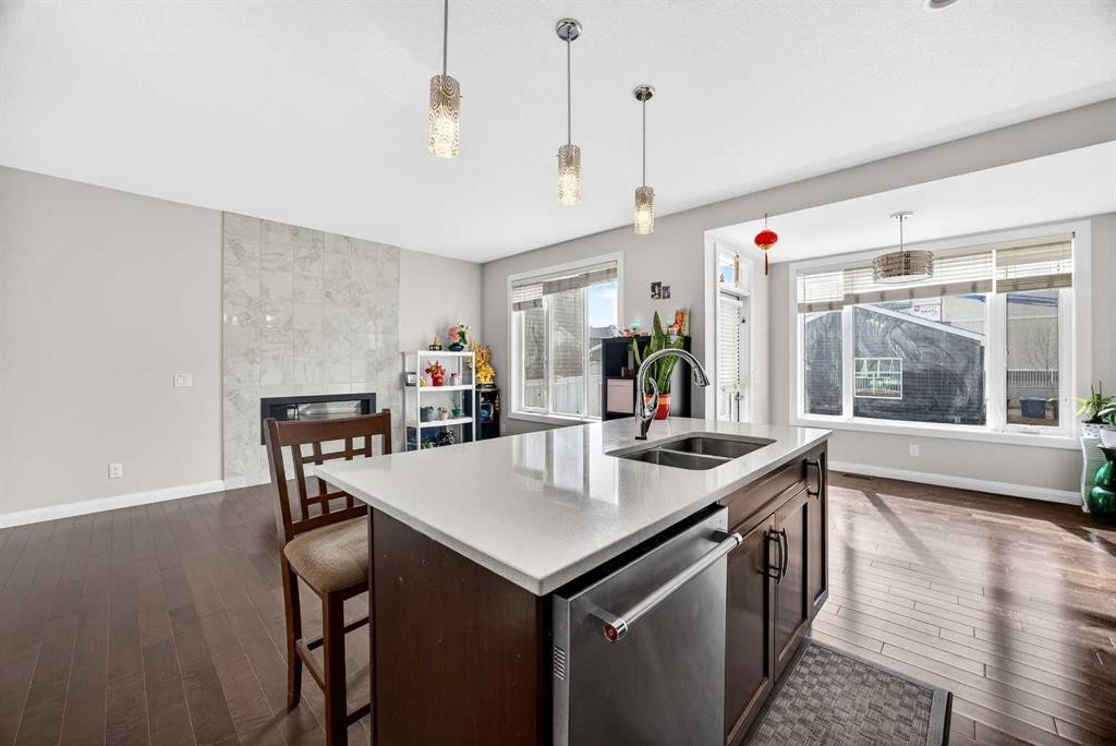 439 Redstone Drive Ne, Calgary, AB - Indoor Photo Showing Kitchen With Double Sink