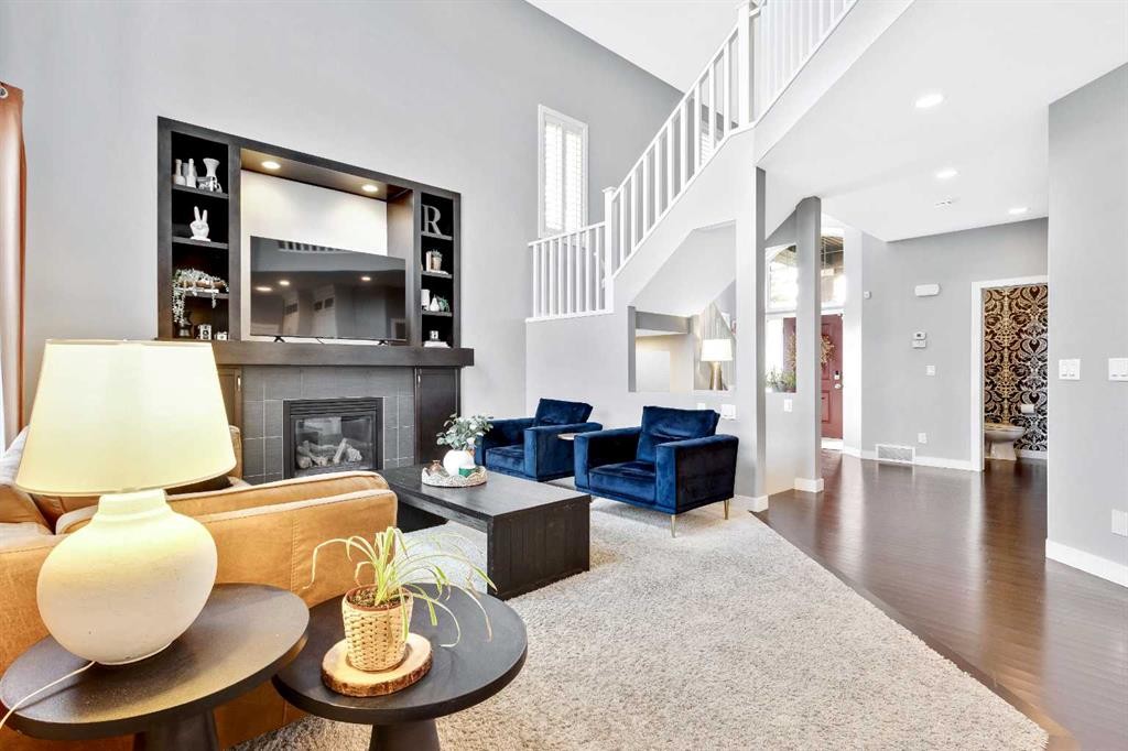 36 Cranarch Grove Se, Calgary, AB - Indoor With Fireplace