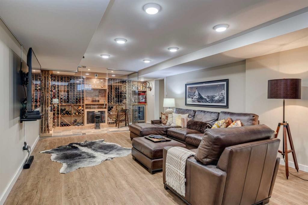 3920 Crestview Road Sw, Calgary, AB - Indoor With Fireplace