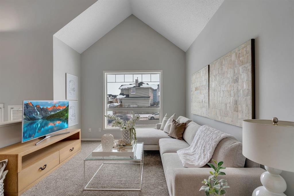 41 Saddlefield Drive Ne, Calgary, AB - Indoor Photo Showing Living Room