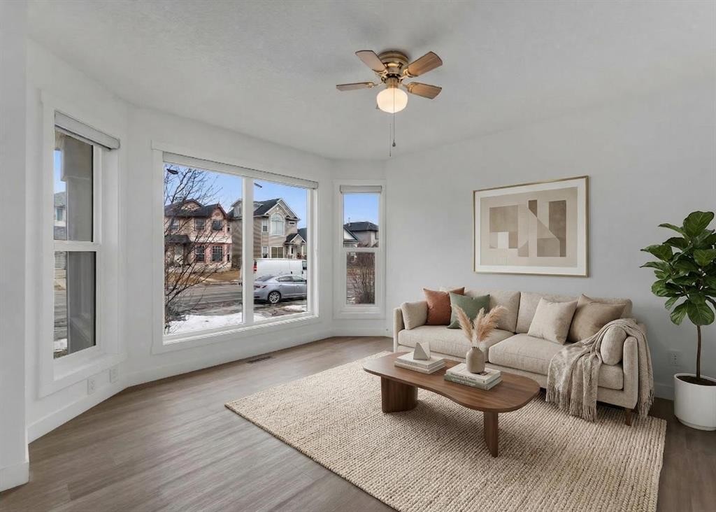 429 Taradale Drive Ne, Calgary, AB - Indoor Photo Showing Living Room