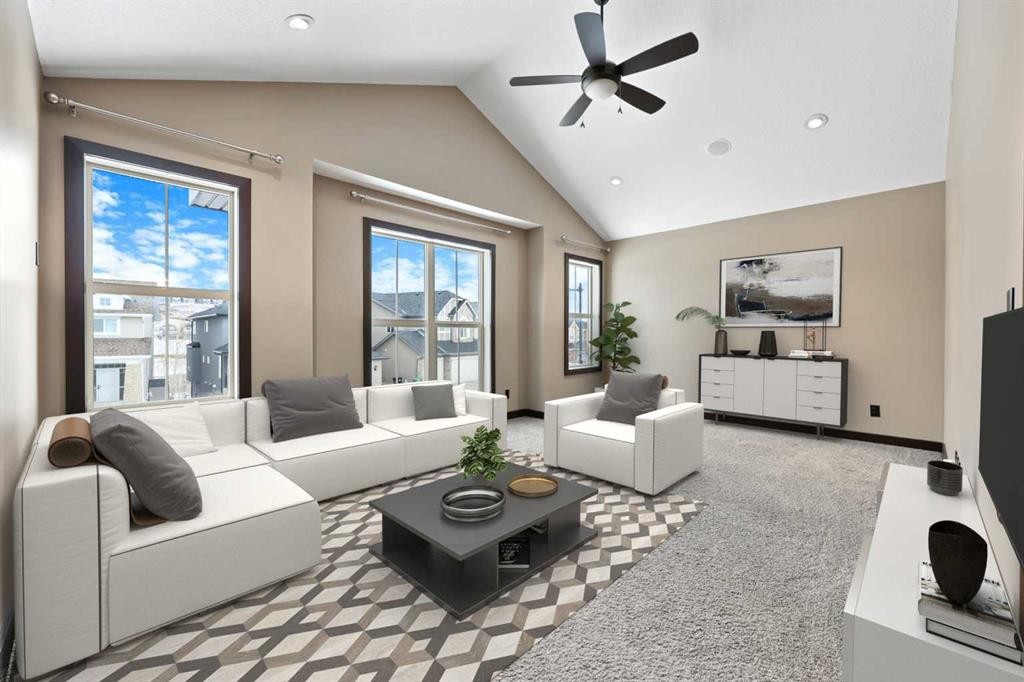 226 Sage Meadows Circle Nw, Calgary, AB - Indoor Photo Showing Living Room