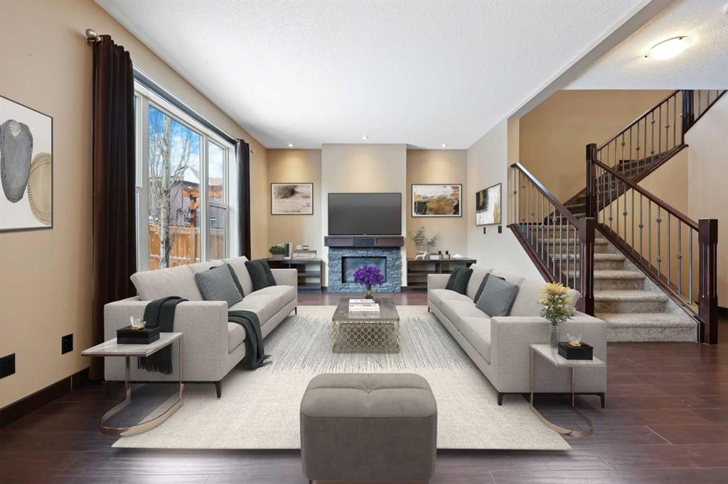 226 Sage Meadows Circle Nw, Calgary, AB - Indoor Photo Showing Living Room