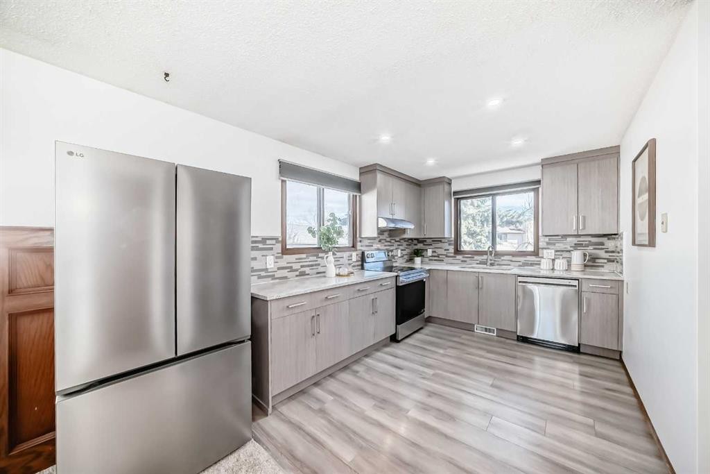 6735 Temple Drive Ne, Calgary, AB - Indoor Photo Showing Kitchen With Double Sink With Upgraded Kitchen