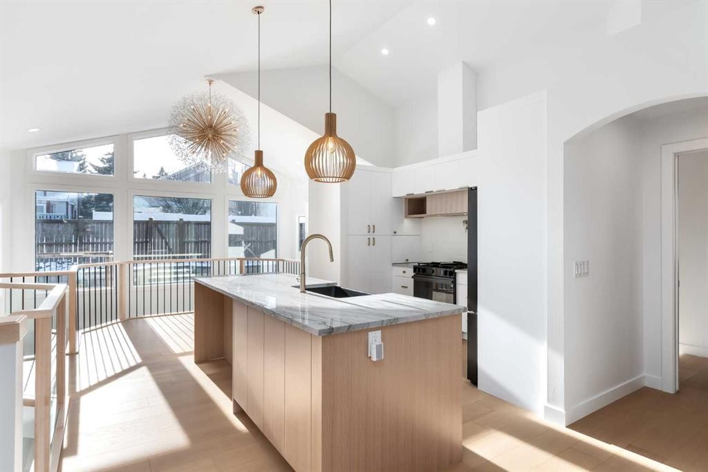 58 Edgevalley Close Nw, Calgary, AB - Indoor Photo Showing Kitchen With Upgraded Kitchen