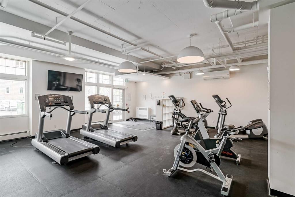 214-140 Mahogany Street Se, Calgary, AB - Indoor Photo Showing Gym Room