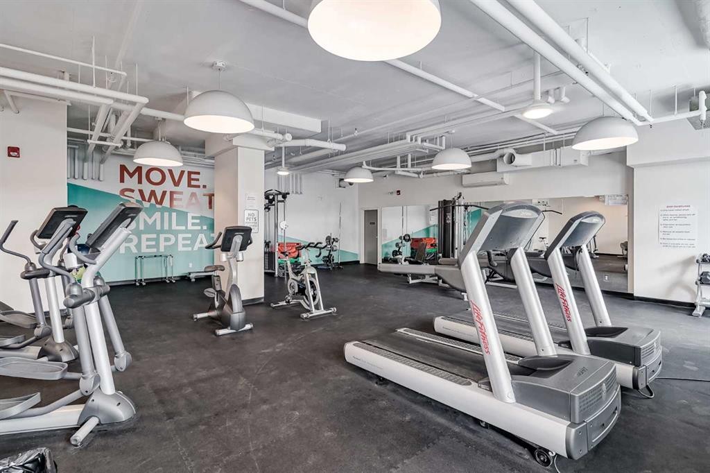 214-140 Mahogany Street Se, Calgary, AB - Indoor Photo Showing Gym Room