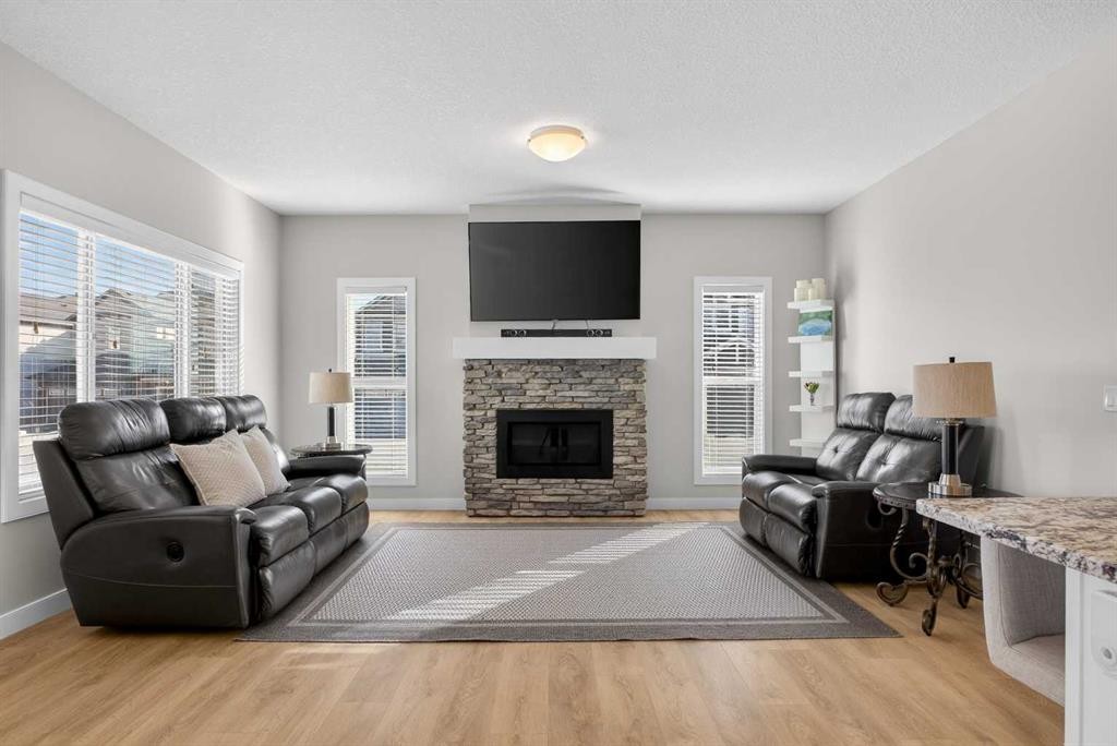 229 Nolanhurst Way Nw, Calgary, AB - Indoor Photo Showing Living Room With Fireplace