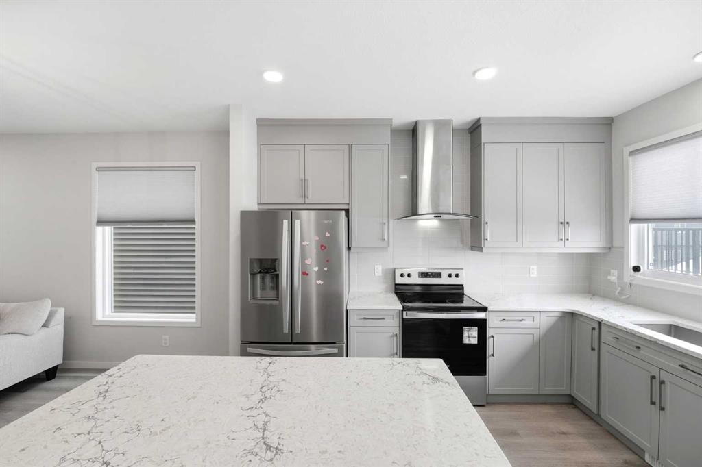 34 Aquila Way Nw, Calgary, AB - Indoor Photo Showing Kitchen With Stainless Steel Kitchen