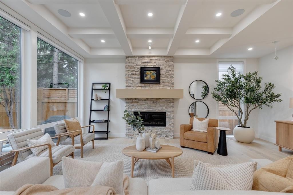 1307 Hamilton Street Nw, Calgary, AB - Indoor Photo Showing Other Room With Fireplace