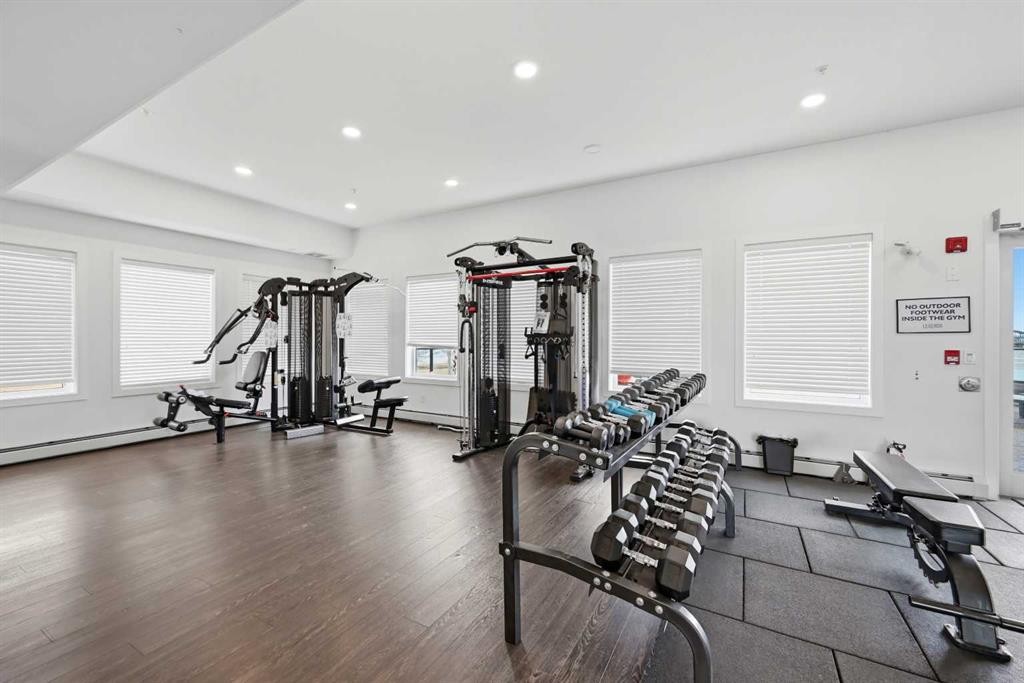 2303-76 Cornerstone Passage Ne, Calgary, AB - Indoor Photo Showing Gym Room