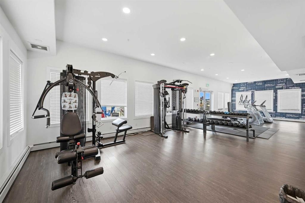 2303-76 Cornerstone Passage Ne, Calgary, AB - Indoor Photo Showing Gym Room