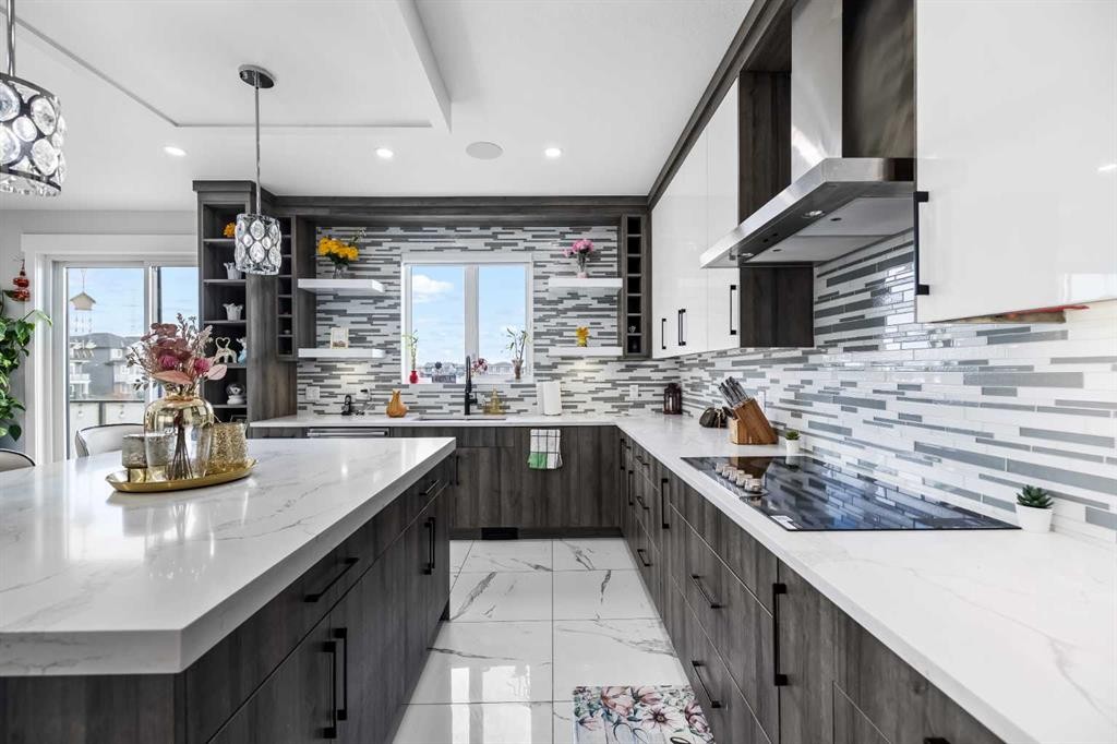 45 Waterford Terrace, Chestermere, AB - Indoor Photo Showing Kitchen With Upgraded Kitchen
