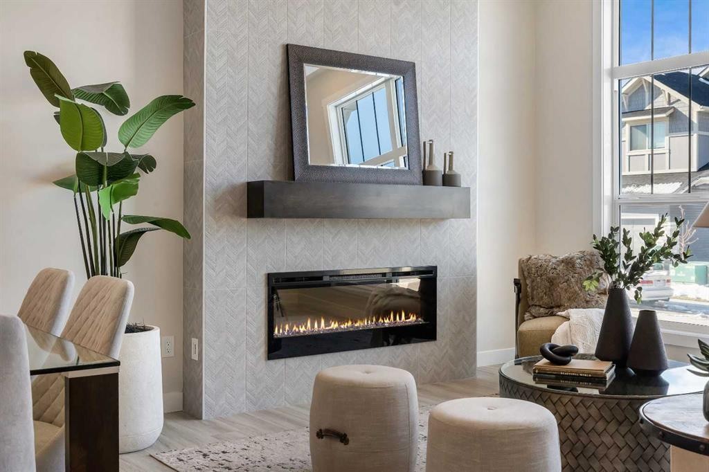 1047 Bayview Crescent, Airdrie, AB - Indoor With Fireplace