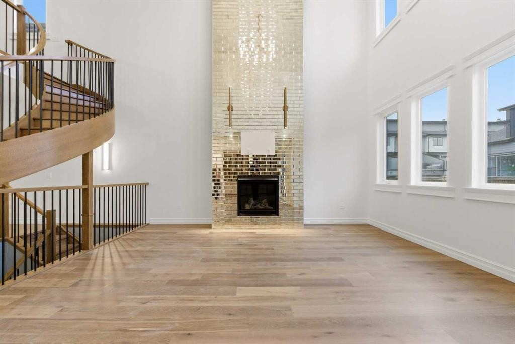 356 Greenwich Drive Nw, Calgary, AB - Indoor Photo Showing Other Room With Fireplace
