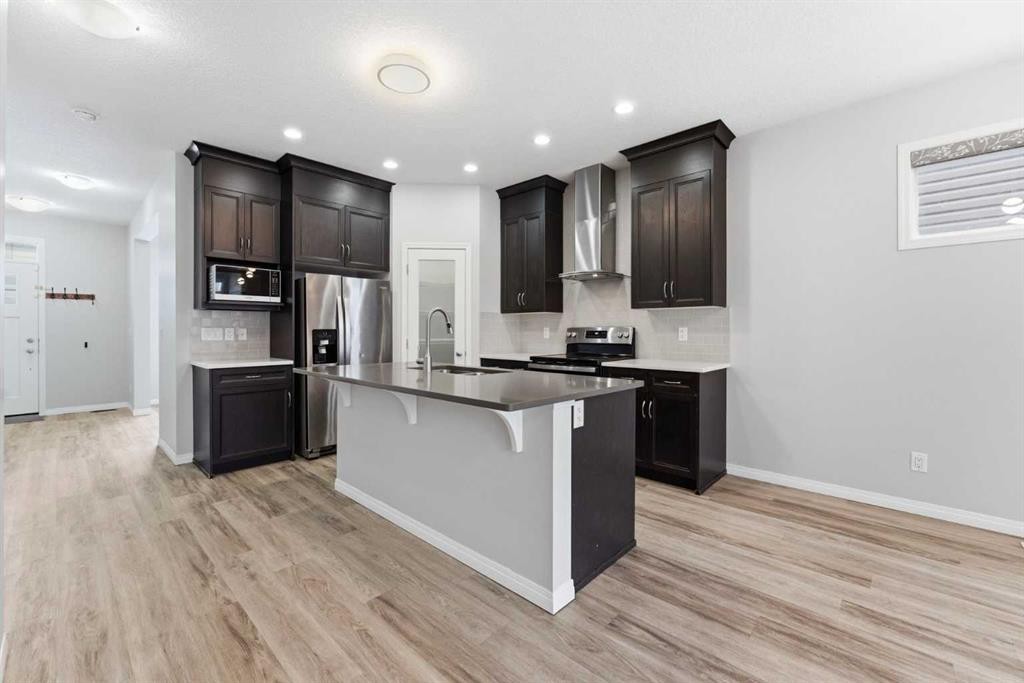 730 Redstone Drive Ne, Calgary, AB - Indoor Photo Showing Kitchen With Upgraded Kitchen