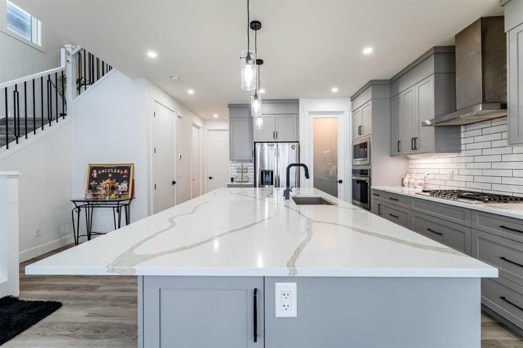 1383 Cornerstone Street Ne, Calgary, AB - Indoor Photo Showing Kitchen With Upgraded Kitchen