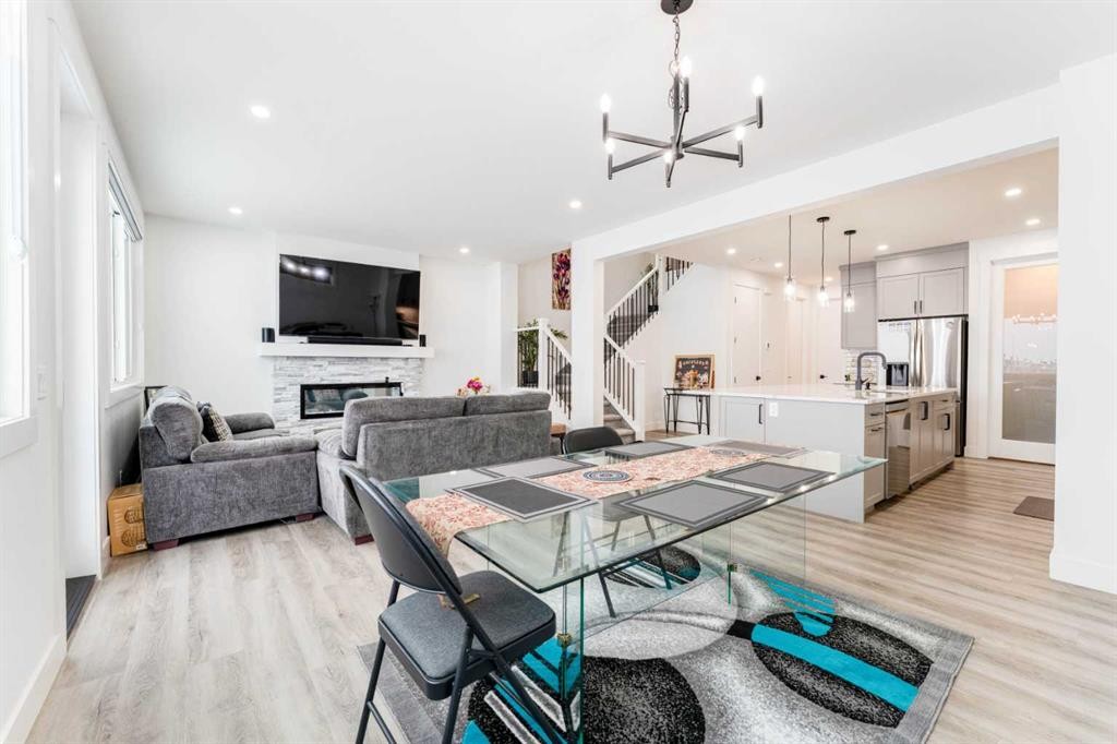 1383 Cornerstone Street Ne, Calgary, AB - Indoor With Fireplace
