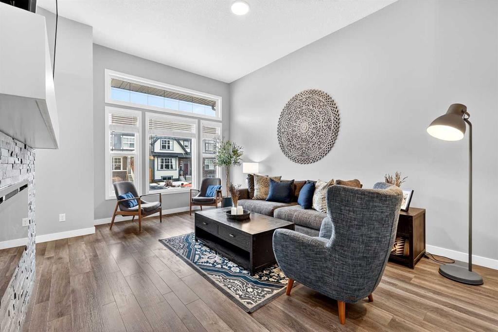 322 Masters Row Se, Calgary, AB - Indoor Photo Showing Living Room