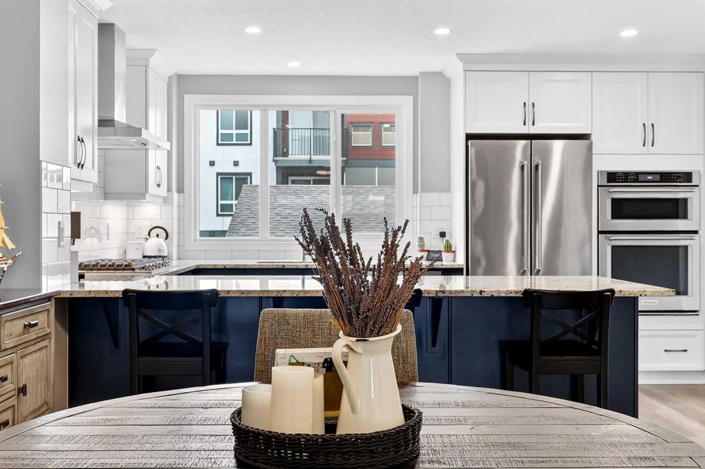 322 Masters Row Se, Calgary, AB - Indoor Photo Showing Kitchen With Stainless Steel Kitchen With Upgraded Kitchen