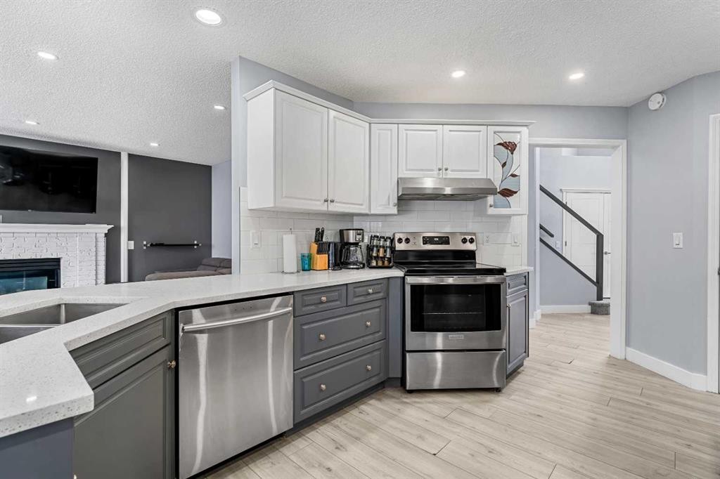 48 Douglas Park Boulevard Se, Calgary, AB - Indoor Photo Showing Kitchen With Double Sink With Upgraded Kitchen