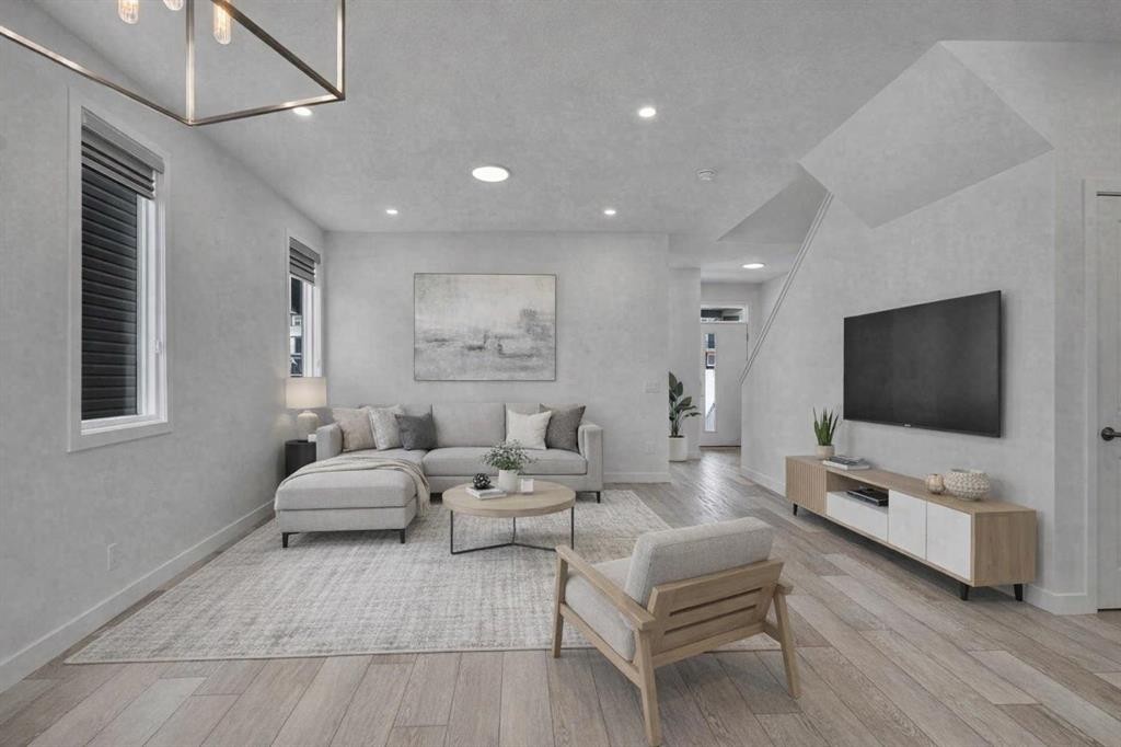 26 Amblehurst Path Nw, Calgary, AB - Indoor Photo Showing Living Room