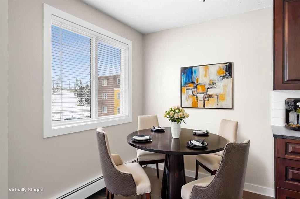 301-4455A Greenview Drive Ne, Calgary, AB - Indoor Photo Showing Dining Room