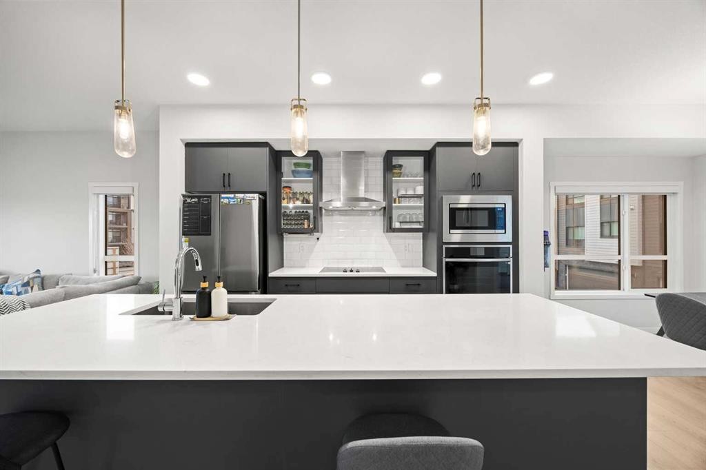 617-20295 Seton Way Se, Calgary, AB - Indoor Photo Showing Kitchen With Upgraded Kitchen