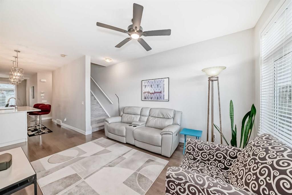 342 Redstone Boulevard Ne, Calgary, AB - Indoor Photo Showing Living Room