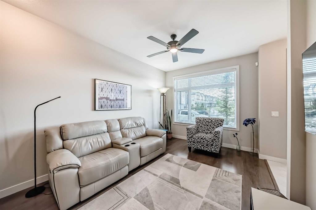 342 Redstone Boulevard Ne, Calgary, AB - Indoor Photo Showing Living Room