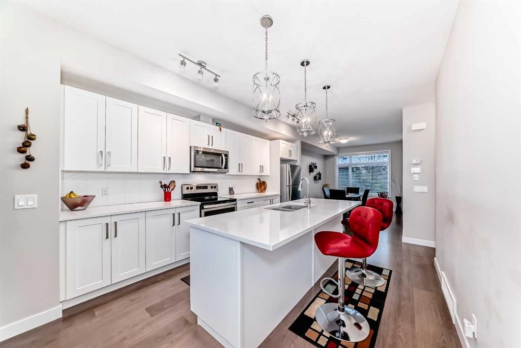 342 Redstone Boulevard Ne, Calgary, AB - Indoor Photo Showing Kitchen With Double Sink With Upgraded Kitchen