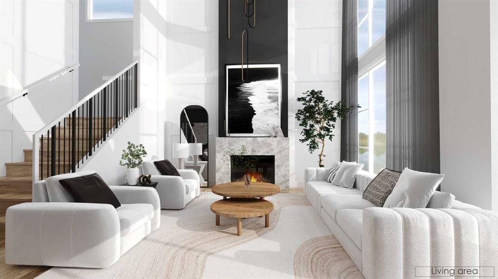 271 Legacy Mount Se, Calgary, AB - Indoor Photo Showing Living Room With Fireplace