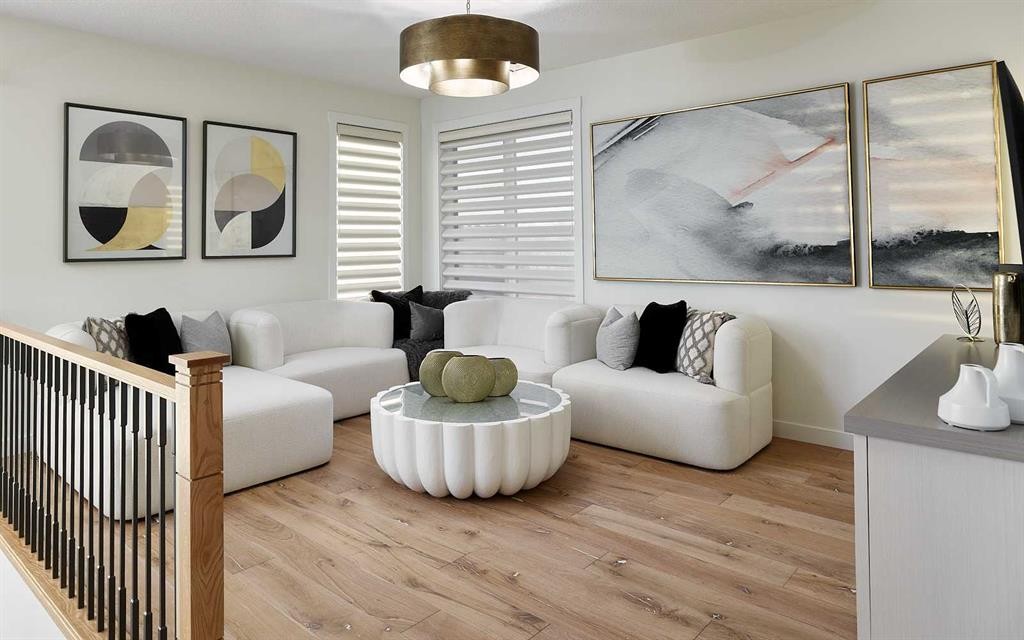 42 Setonridge Way Se, Calgary, AB - Indoor Photo Showing Living Room