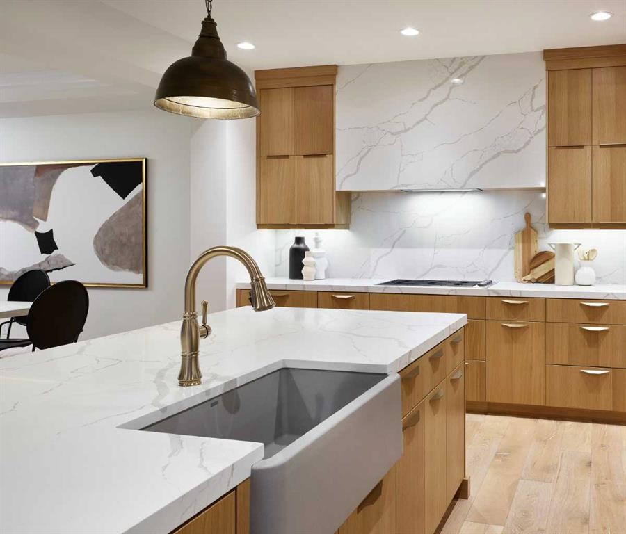 42 Setonridge Way Se, Calgary, AB - Indoor Photo Showing Kitchen With Upgraded Kitchen