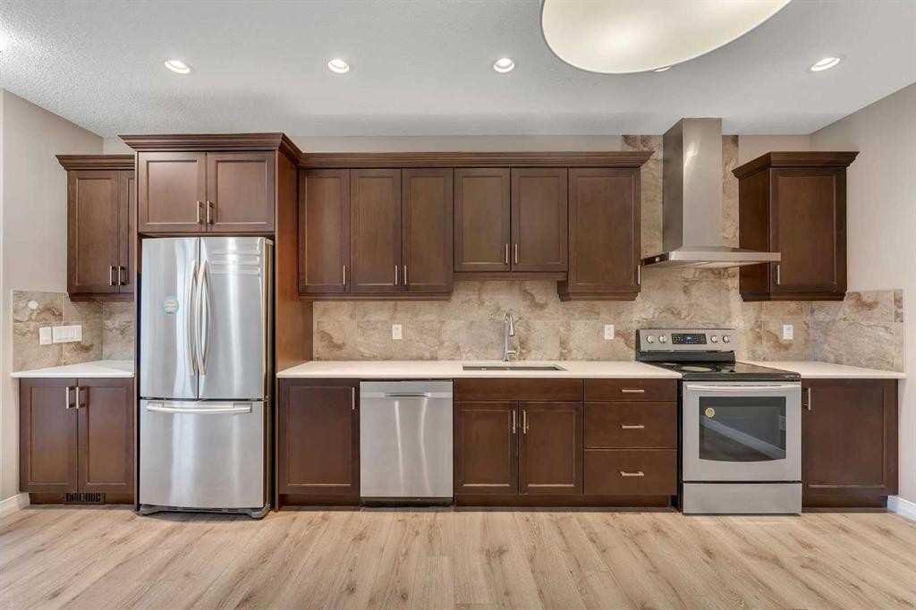 96 Cornerstone Passage Ne, Calgary, AB - Indoor Photo Showing Kitchen