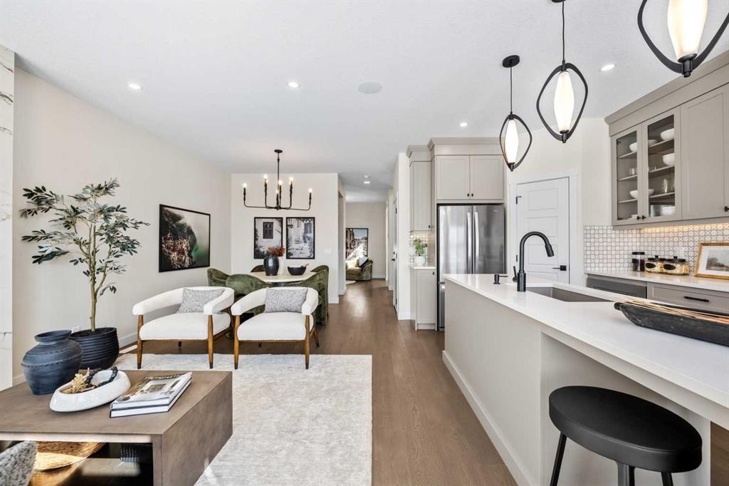 203 Huxland Path Ne, Calgary, AB - Indoor Photo Showing Kitchen With Upgraded Kitchen