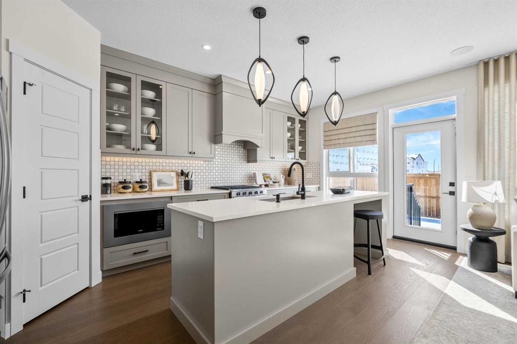 203 Huxland Path Ne, Calgary, AB - Indoor Photo Showing Kitchen With Upgraded Kitchen