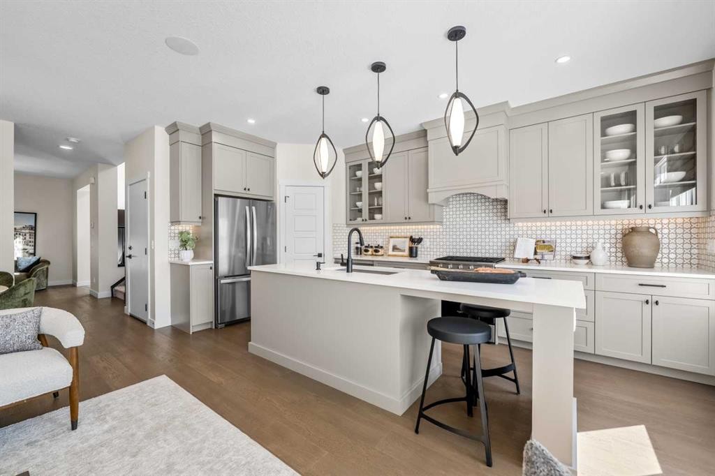 203 Huxland Path Ne, Calgary, AB - Indoor Photo Showing Kitchen With Upgraded Kitchen