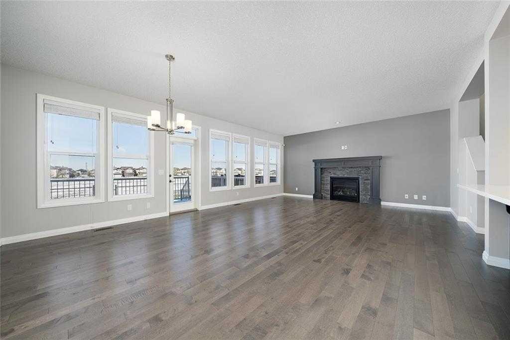 124 Auburn Meadows Crescent Se, Calgary, AB - Indoor Photo Showing Living Room With Fireplace