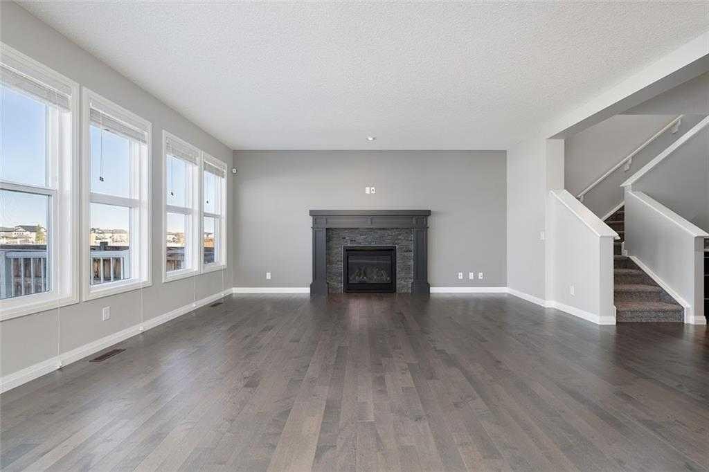 124 Auburn Meadows Crescent Se, Calgary, AB - Indoor Photo Showing Living Room With Fireplace
