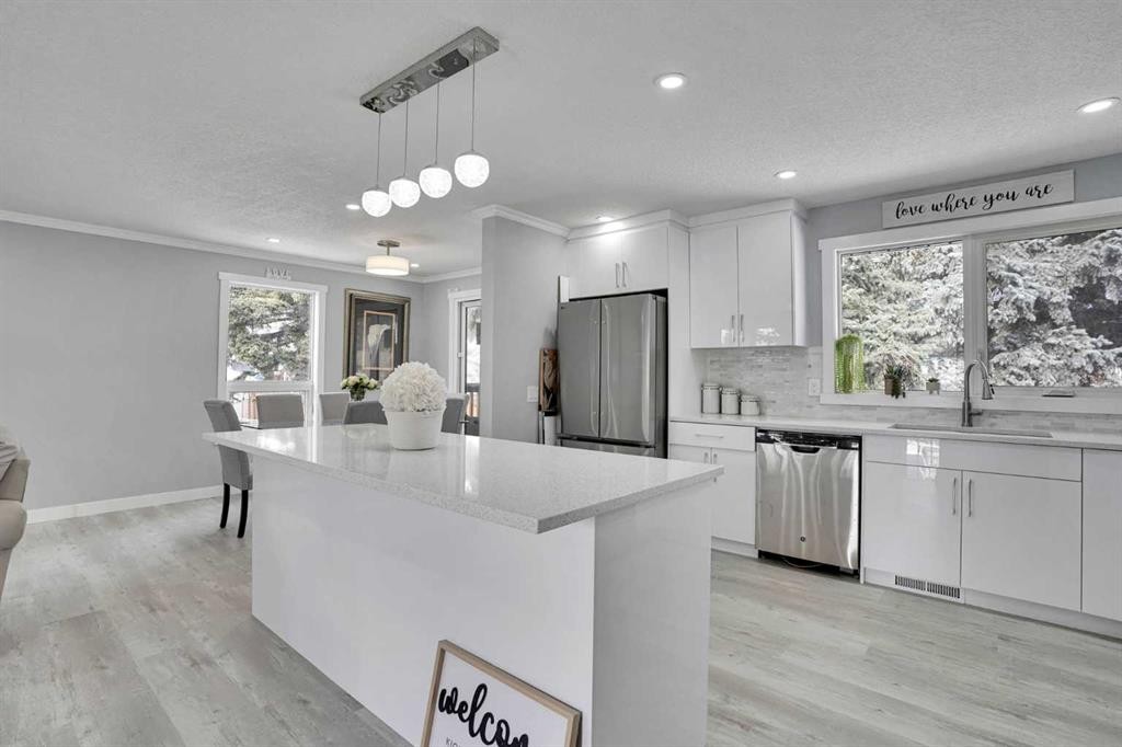 5036 Marshall Road Ne, Calgary, AB - Indoor Photo Showing Kitchen With Upgraded Kitchen