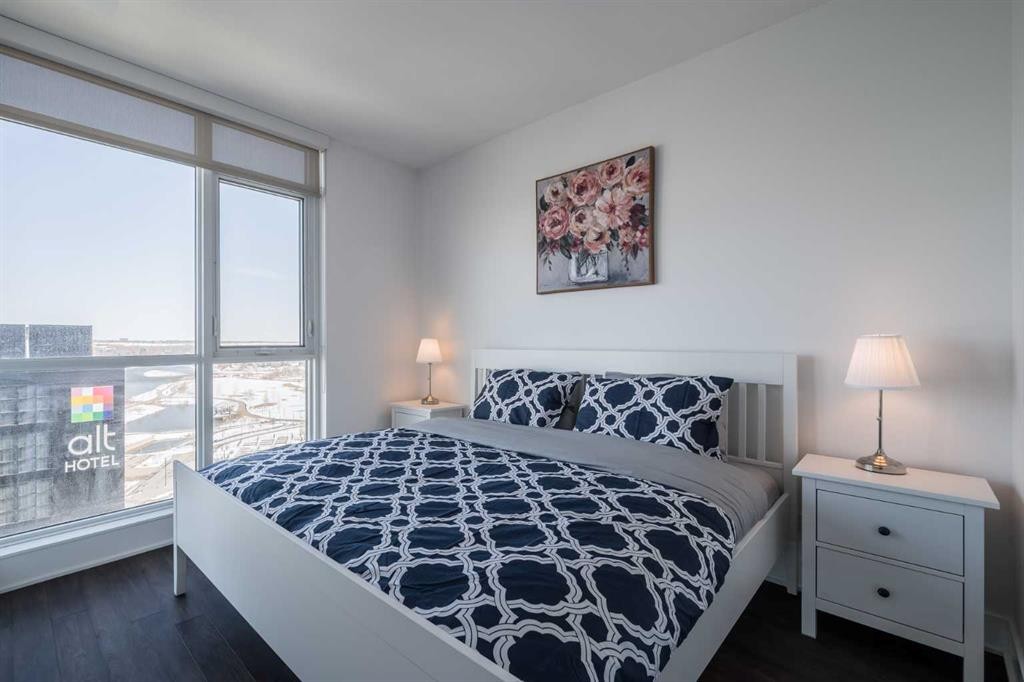 1205-550 Riverfront Avenue Se, Calgary, AB - Indoor Photo Showing Bedroom